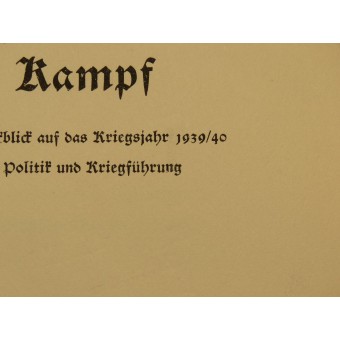 « Grand combat Allemagne » Lexamen de la guerre en 1939/40 années. Grossdeutschlands Kampf. Espenlaub militaria